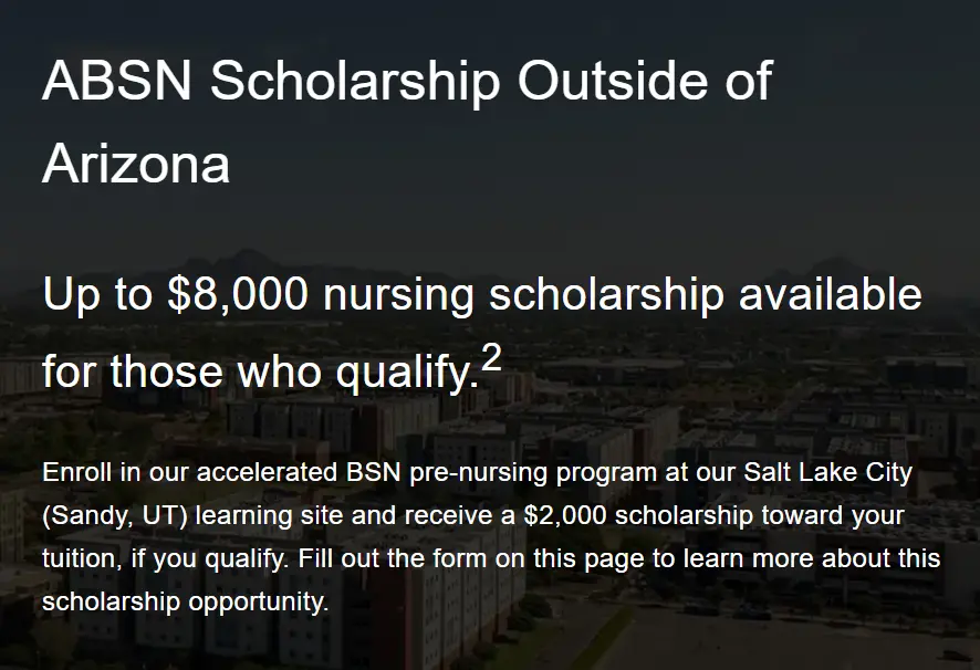 ABSN Scholarship Outside Arizona