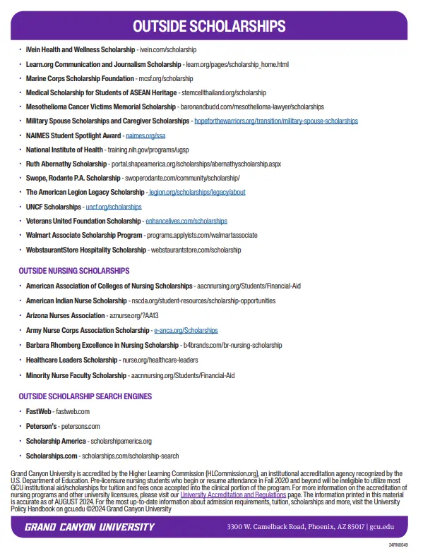 GCU Scholarships Outside